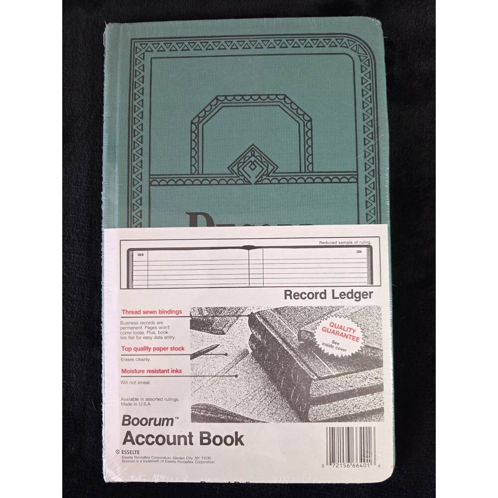 Boorum & Pease Record Book 7.63"W x 12.13"H x 0.75"D, Blue, 75 Sheets (66-150-R)